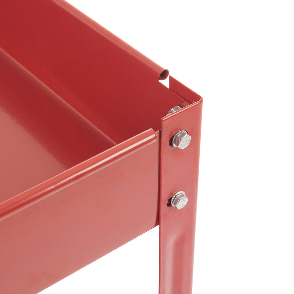 Metal Service Utility Cart with Two Storage Tray Red H3851