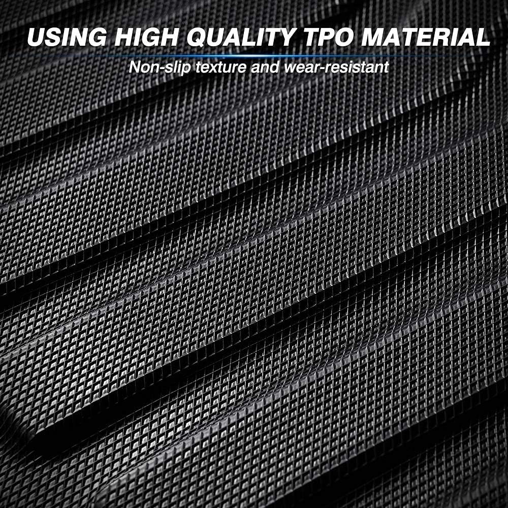 Custom Fit All Weather Rubber Floor Mats 2 Row Set Black C4726