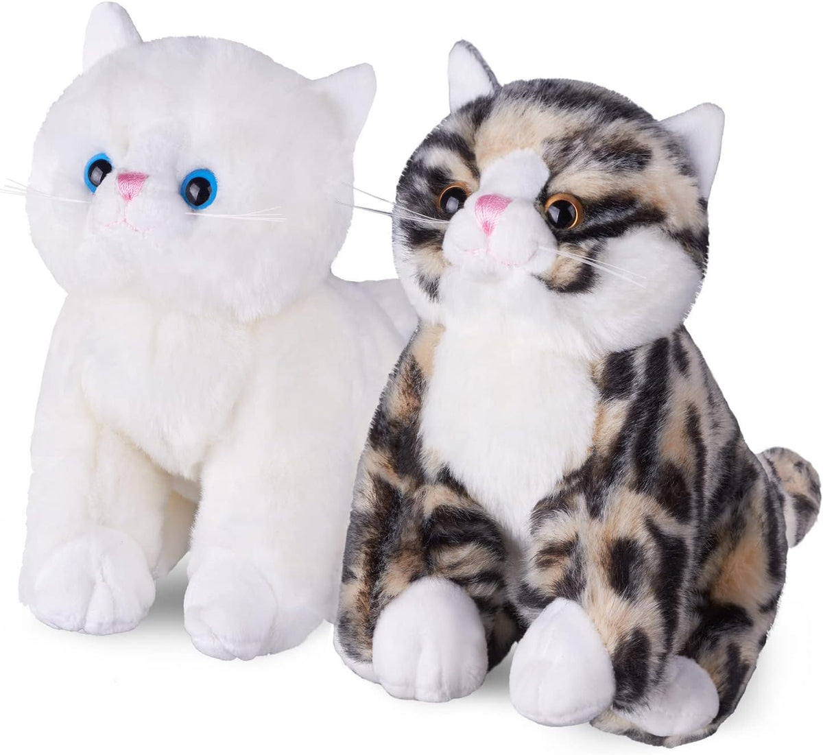 White Plush Cat Stuffed Animal Toy Set L550445