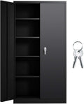 Lockable Steel Storage Cabinet with 2 Adjustable Shelves N8556