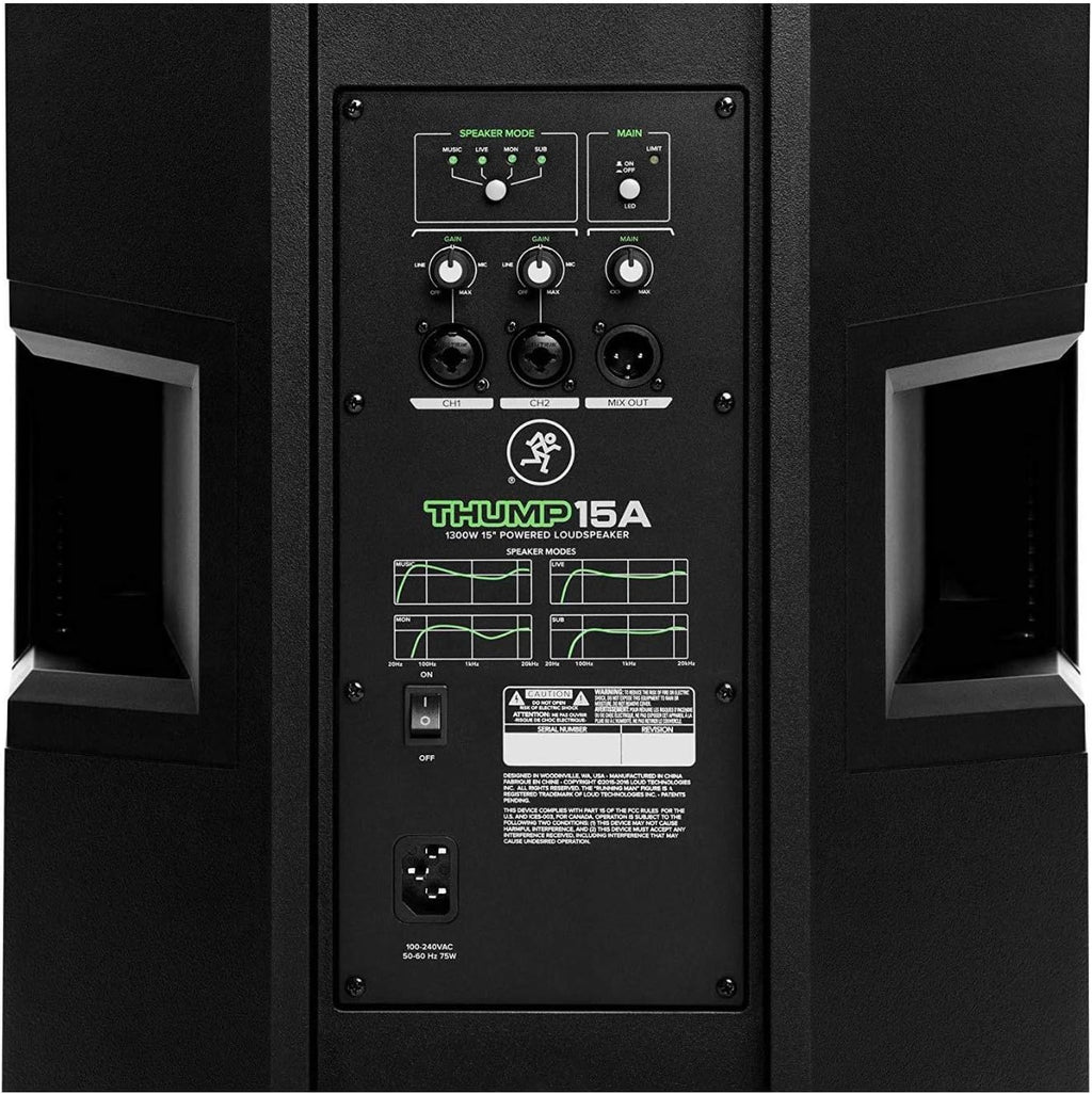 1300W 15 Powered Loudspeaker with Speaker Stand and 2 XLR Cables T356711