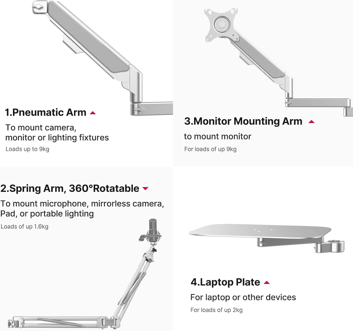Desktop Setup Kit with Aluminum Air Arms K989