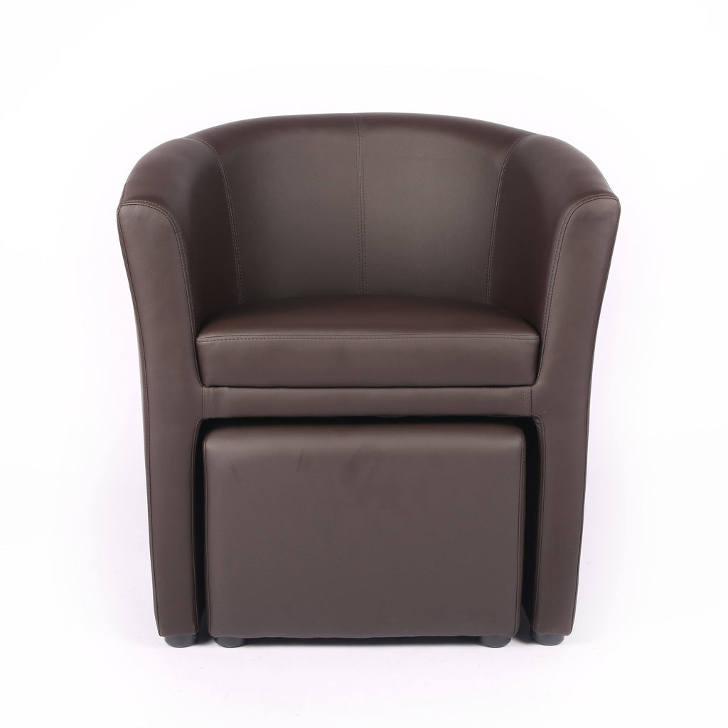 Brown Accent Club Chair with Foot Stool Z2934