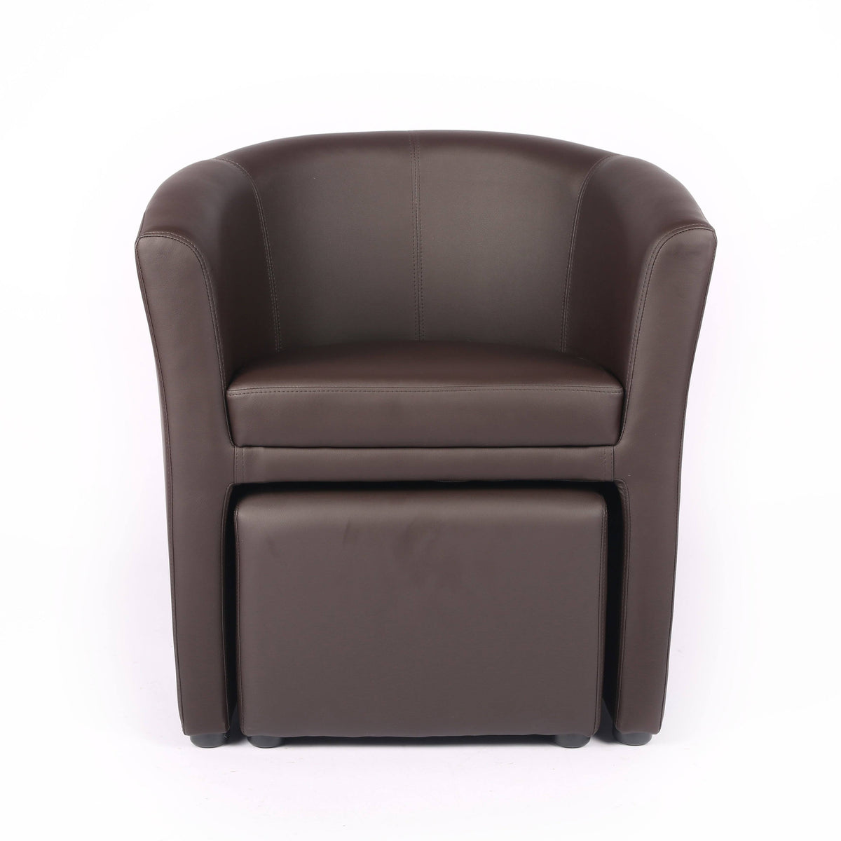 Brown Accent Club Chair with Foot Stool Z2934