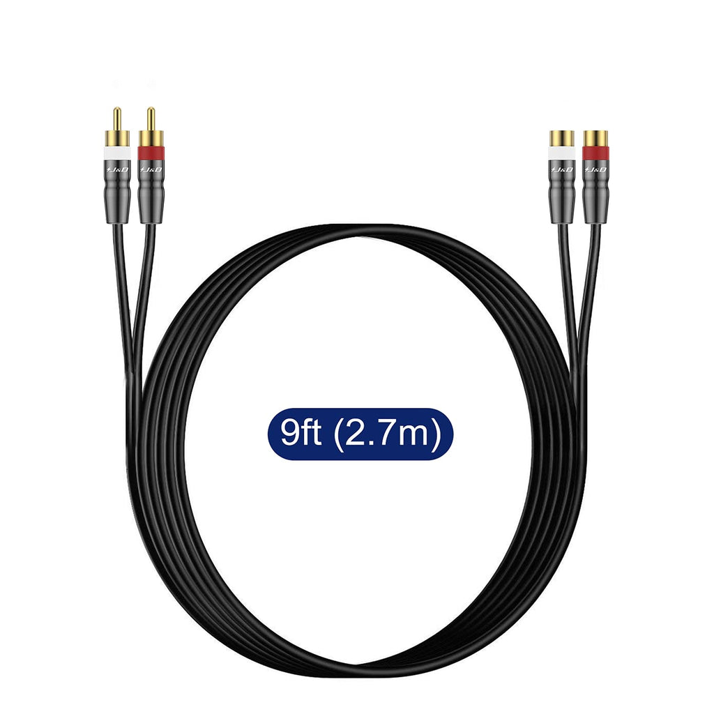 2 RCA Male to Female Extension Cable 6 Feet V1815