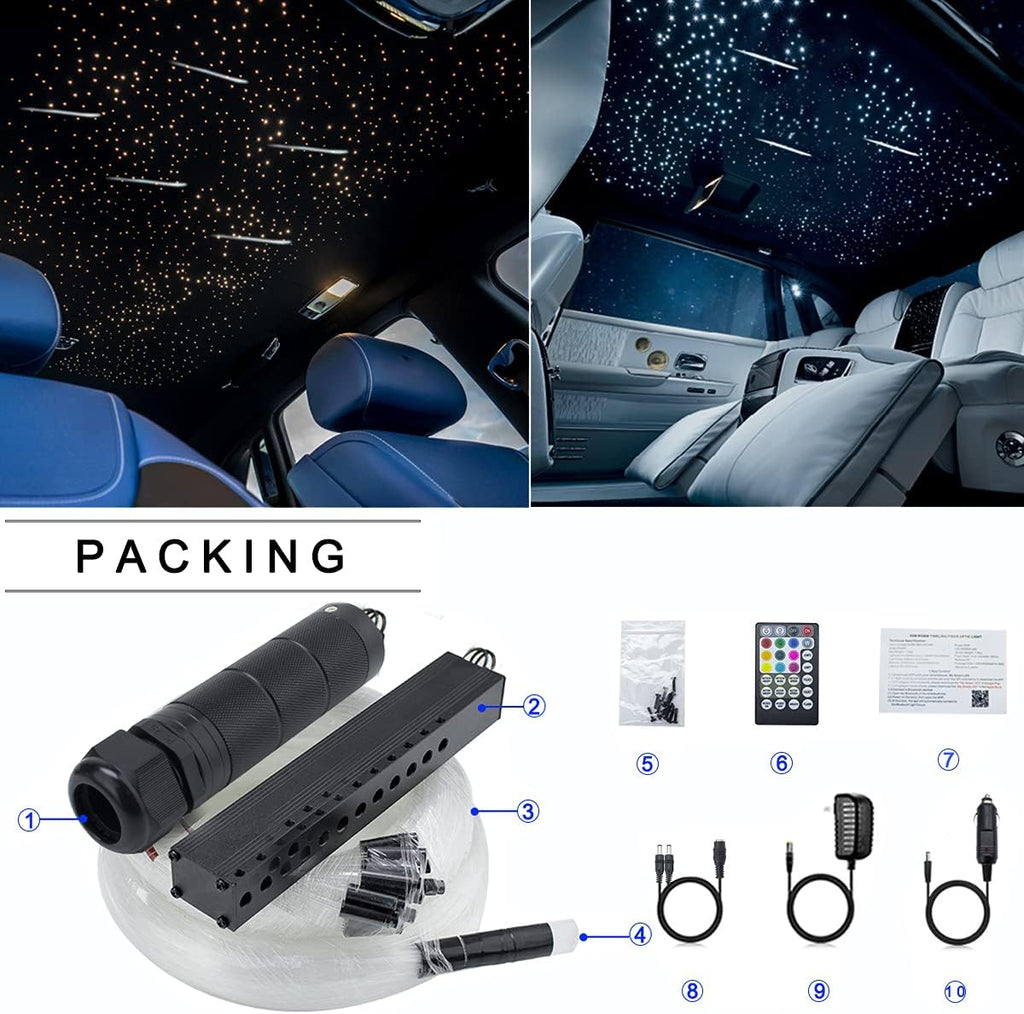 Bluetooth RGBW LED Fiber Optic Shooting Star Ceiling Light Kit X67398