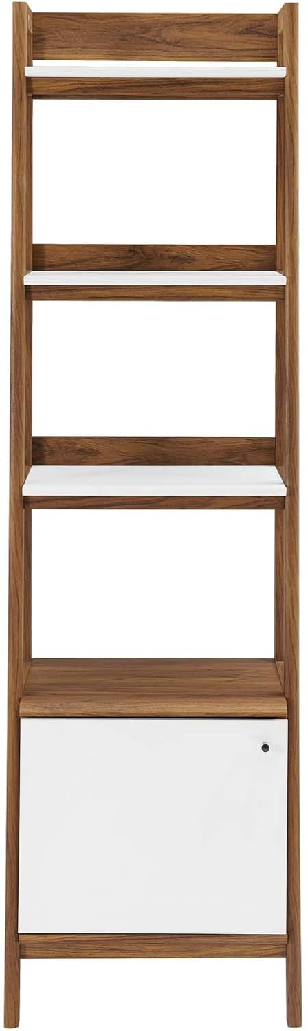 21 Inch Walnut White Bookshelf Display Case G374579
