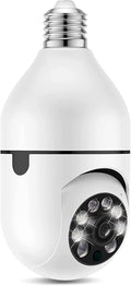 Light Bulb Security Camera 360 Pan Tilt Indoor Outdoor WiFi Full-HD J53892