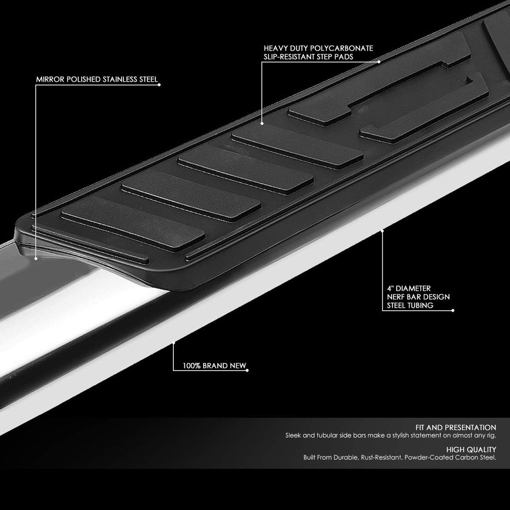 5 Inches Curved Side Step Nerf Bar Running Board Stainless Steel Polished Chrome S1674