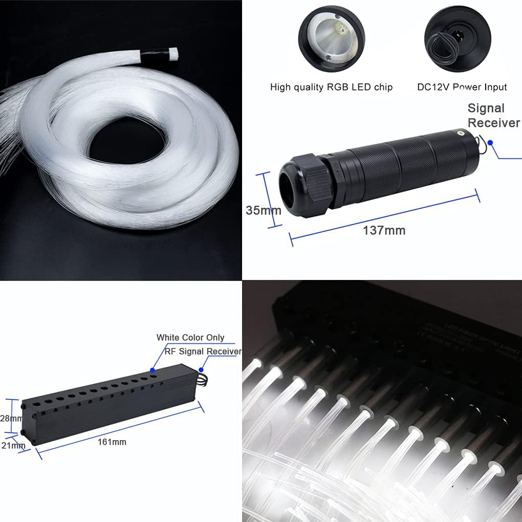 Bluetooth RGBW LED Fiber Optic Shooting Star Ceiling Light Kit X67398