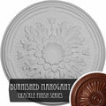 Hand-Painted Burnished Mahogany Crackle Ceiling Medallion B95980