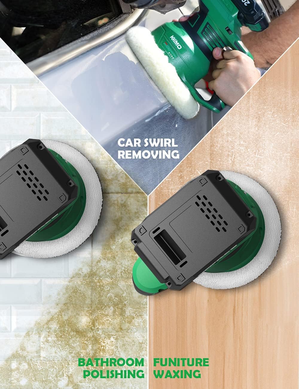 20V 7Inch Cordless Random Orbital Polisher with 6 Pads B183238