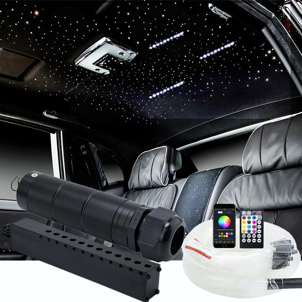 Bluetooth RGBW LED Fiber Optic Shooting Star Ceiling Light Kit X67398