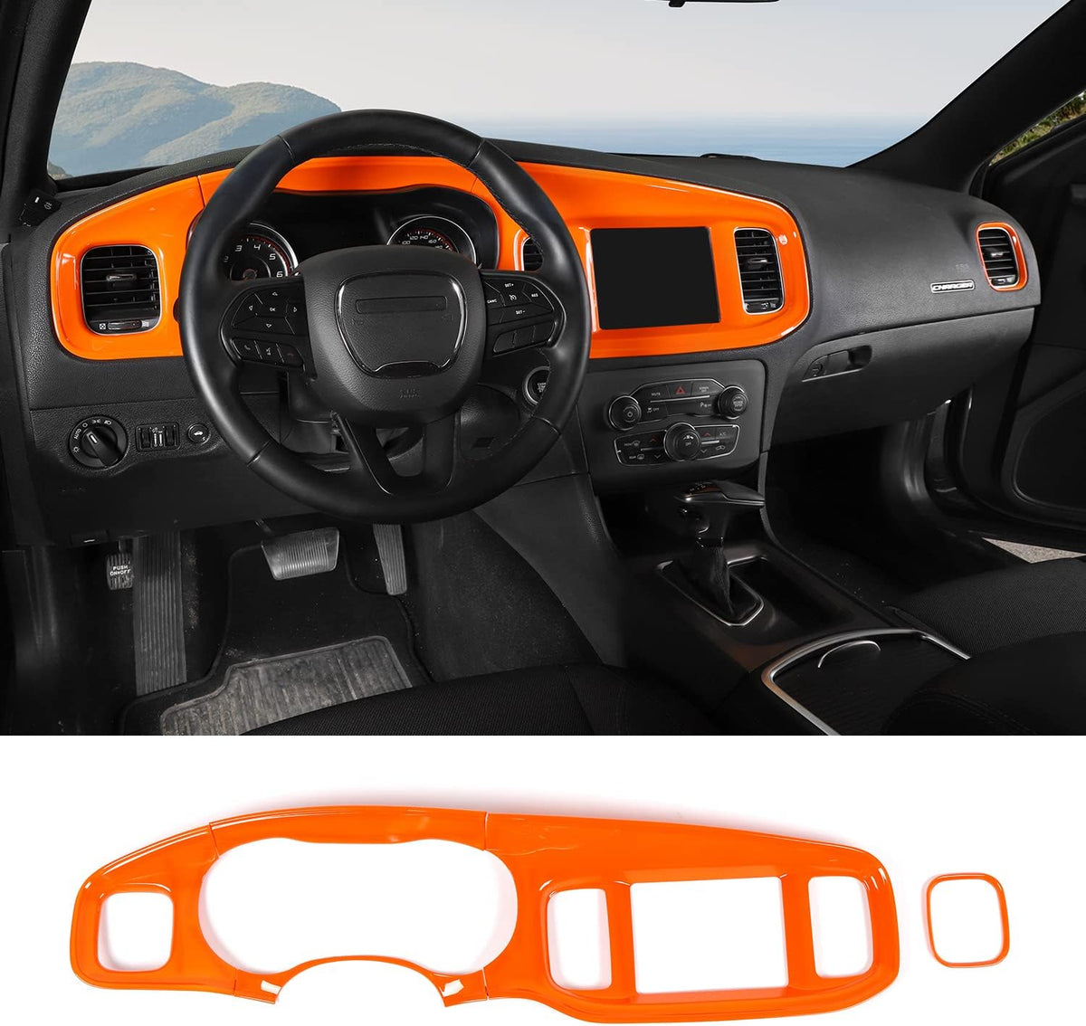 8.4 Inch Red Carbon Fiber Dashboard Trim U2616