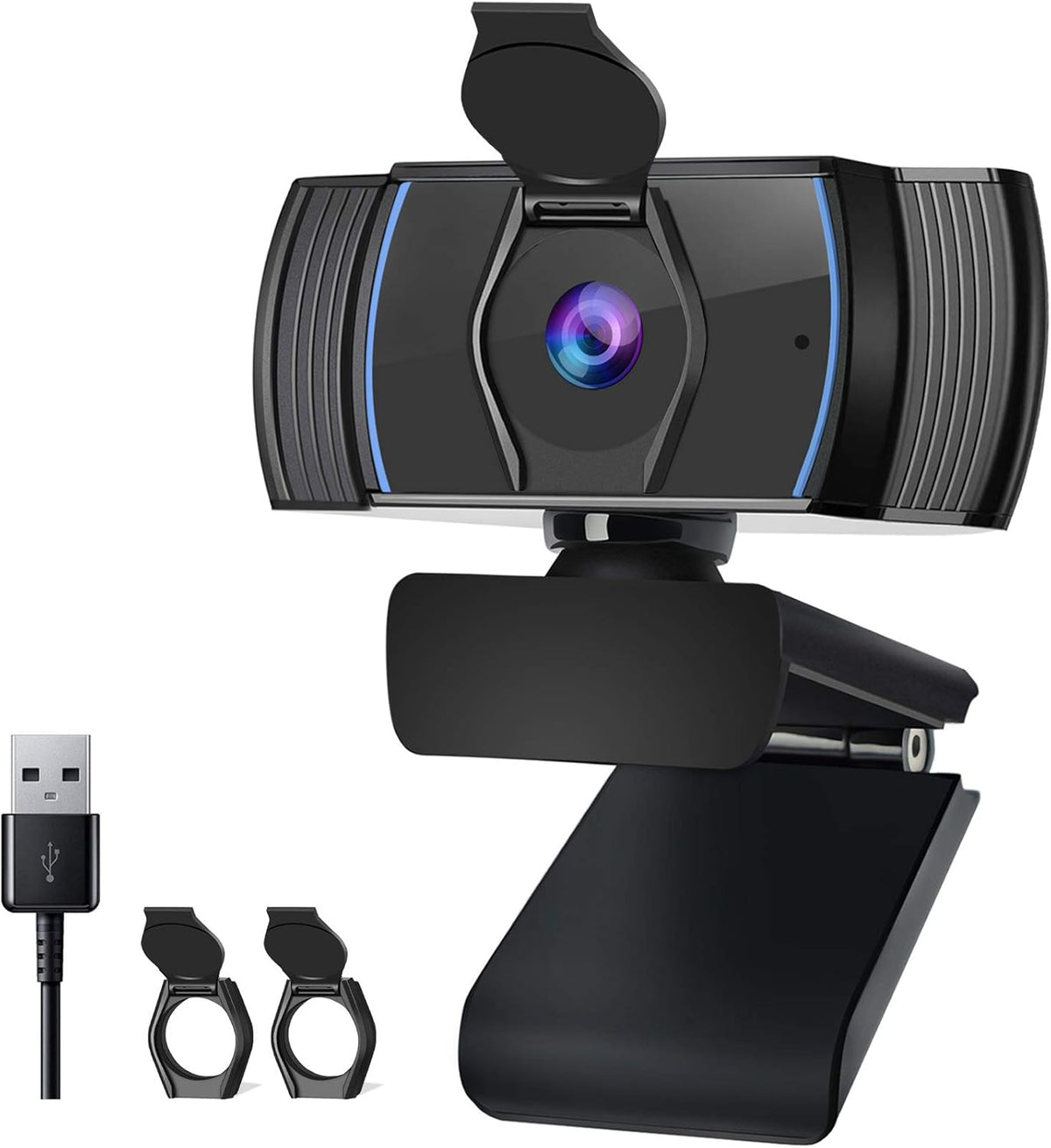 Webcam with Microphone USB 1080P Full HD Auto Light Correction Plug and Play Z5972