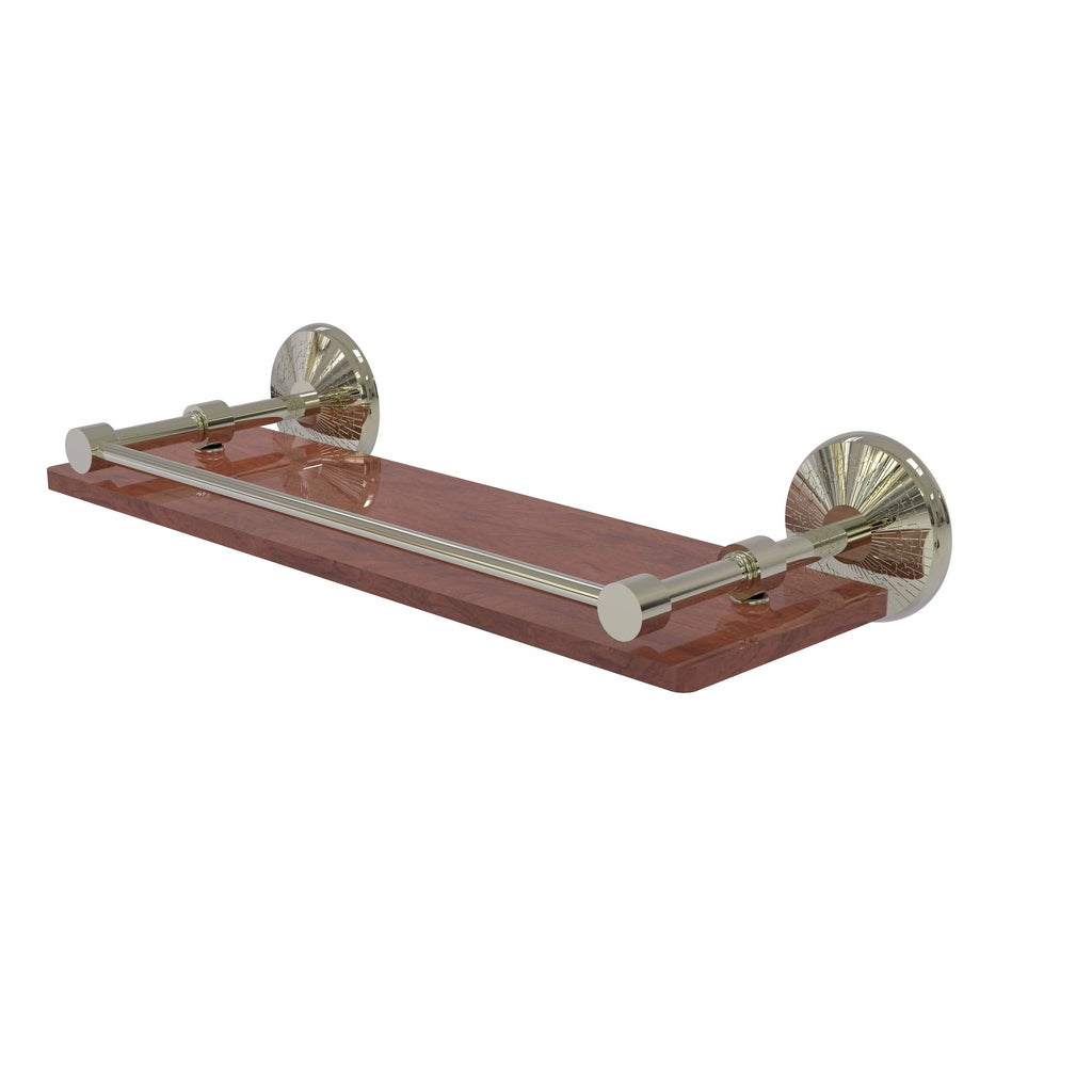 16 inch Solid IPE Ironwood Shelf with Gallery Rail P12272