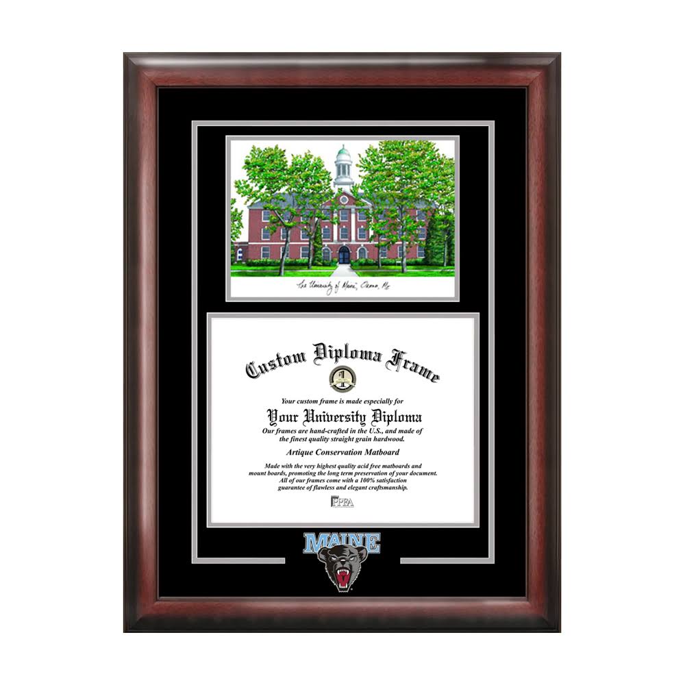 Maine University Spirit Graduate Frame with Campus Image H252