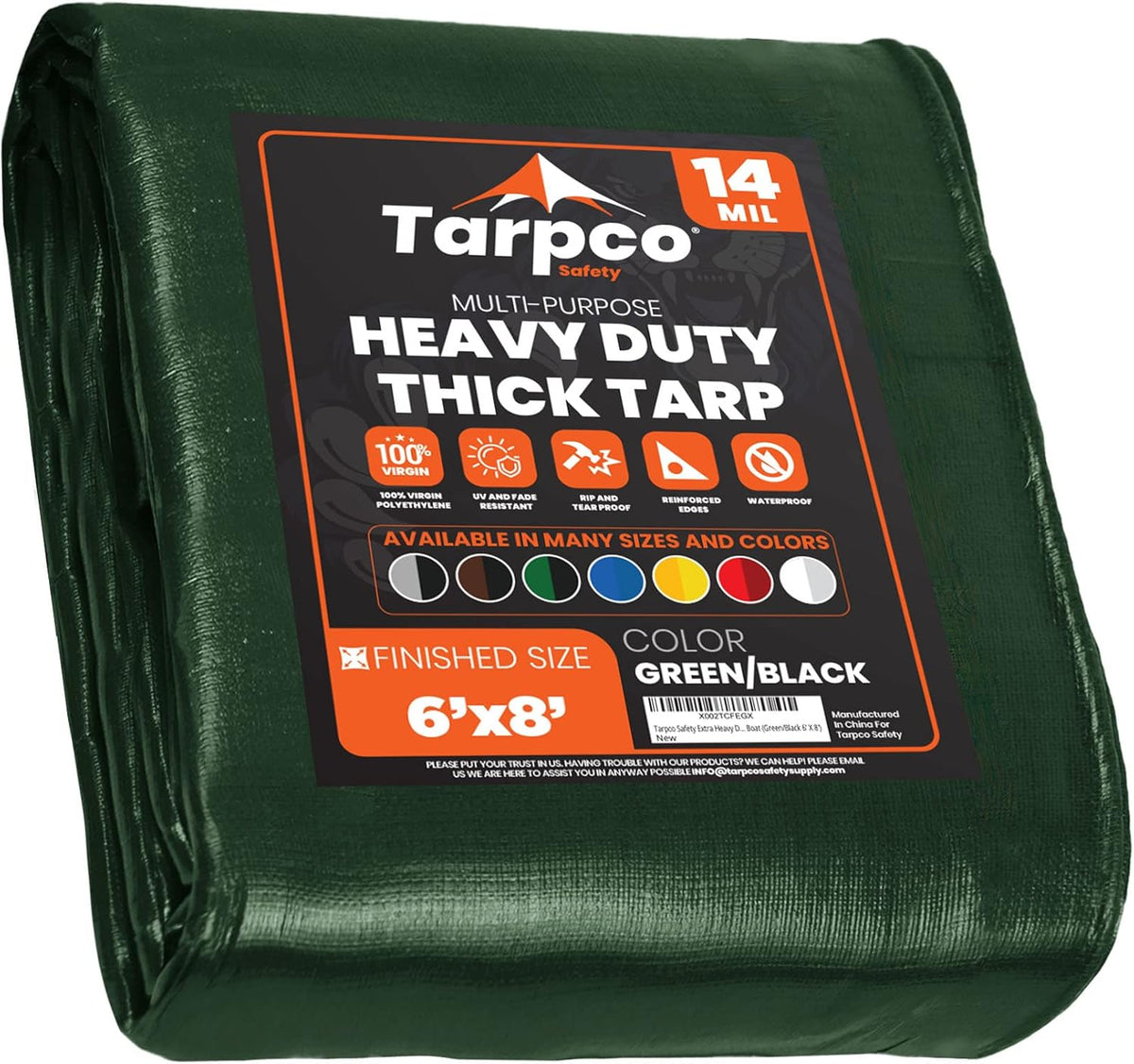 Extra Heavy Duty 14 Mil Waterproof UV Resistant Poly Tarp Z30749