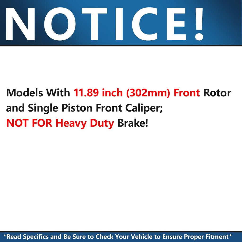 11.89 (302mm) Front Disc Rotors + Brake Pads O2342