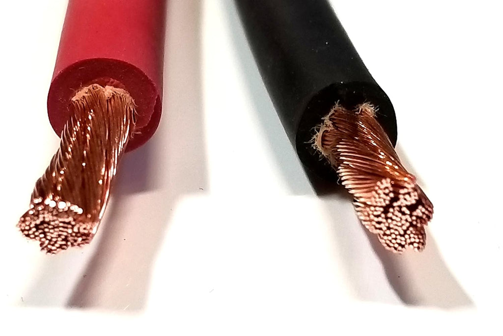 8 Gauge Pure Copper Flexible Cable Wire 50 ft Black + 50 ft Red W208233