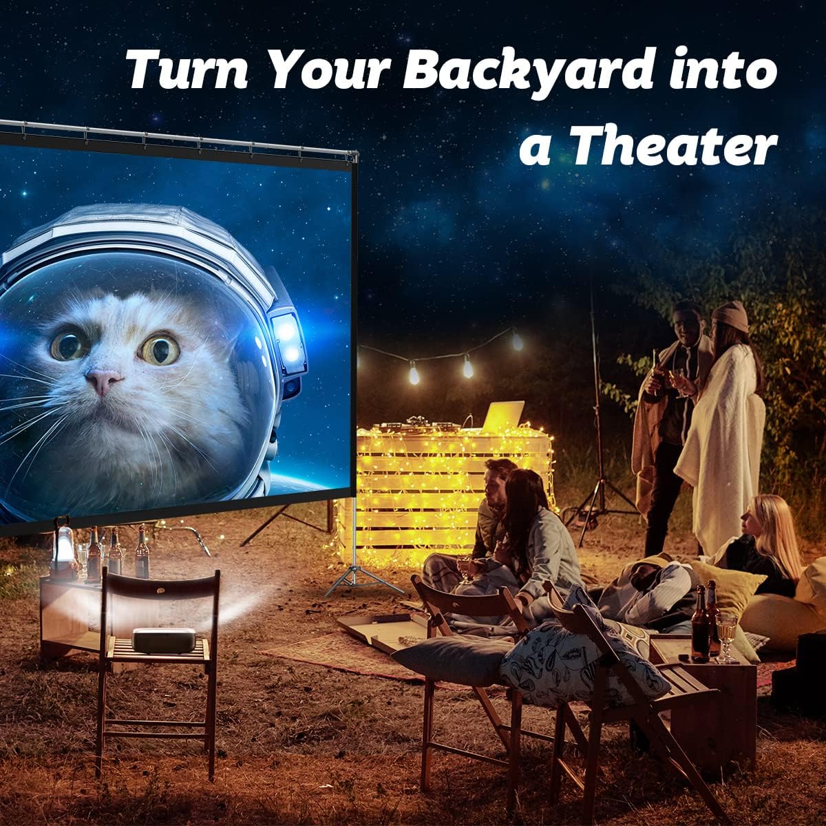 120 inch Portable Projector Screen with Stand and Carry Bag P675539