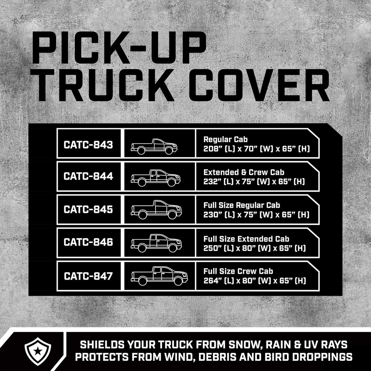 Waterproof All Weather 6-Layer Truck Cover H5005