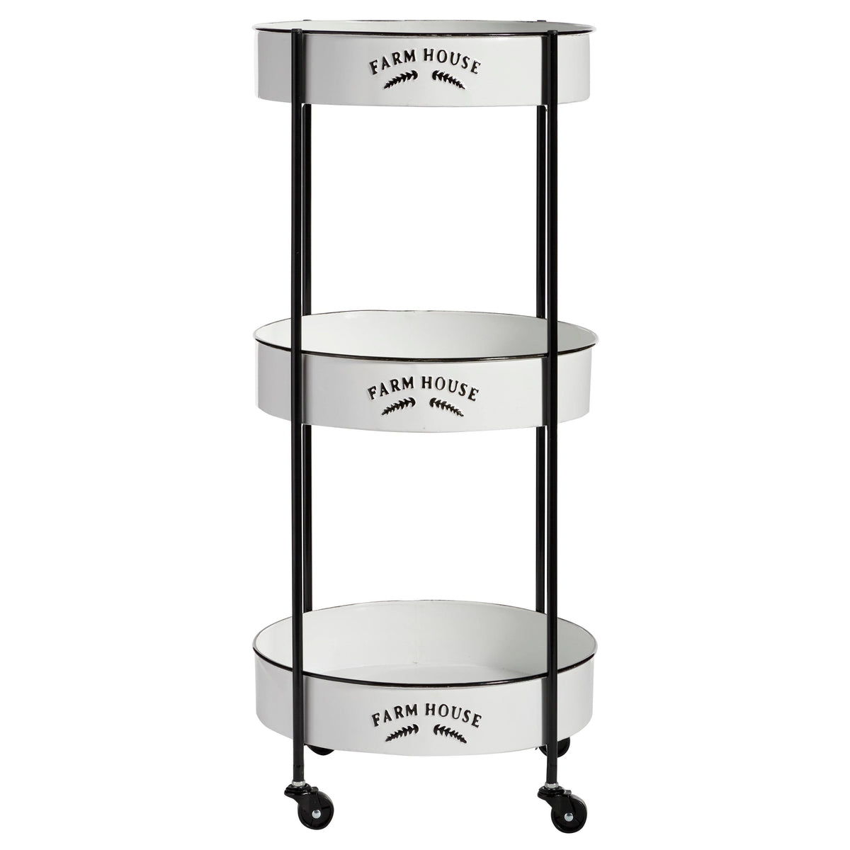 White Metal Storage Cart U3152