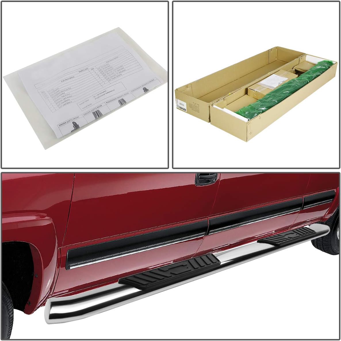 5 Inches Curved Side Step Nerf Bar Running Board Stainless Steel Polished Chrome S1674