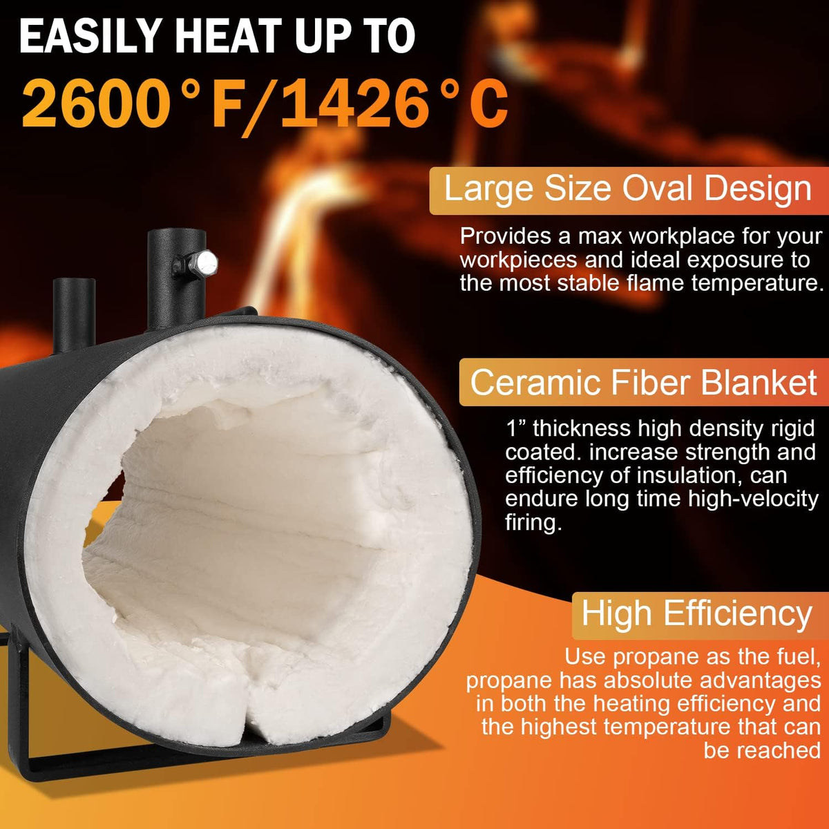 Double Burner Portable Propane Forge Large Capacity G616159