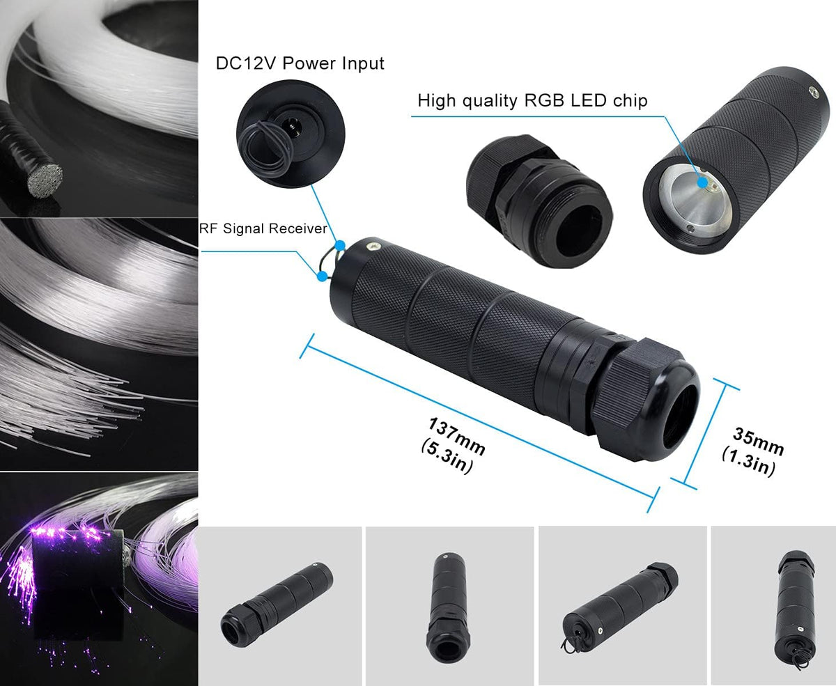 Bluetooth RGBW LED Fiber Optic Shooting Star Ceiling Light Kit X67398
