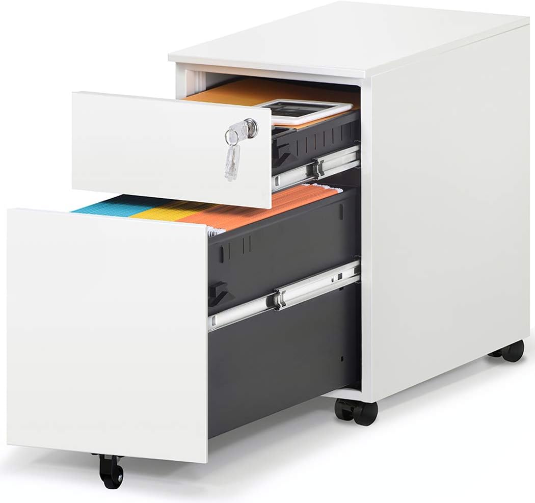 2 Drawer Black Metal File Cabinet with Lock E815