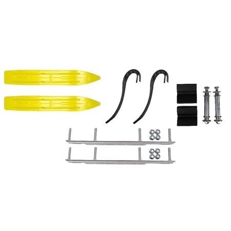 Yellow 7 1/4 inch Snowmobile Skis with 9 inch Shaper Bars Kit C1537