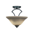 2-Light Matte Black Semi-Flush Mount T16317
