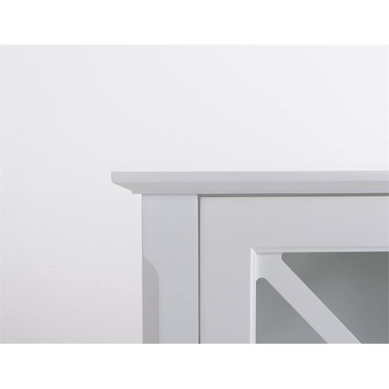 White Wood Accent Cabinet with Two Doors Q9236