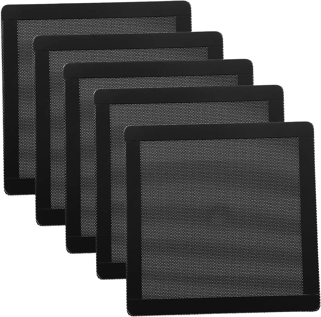 120mm Magnetic PVC Fan Dust Filter Mesh Cover Black 5-Pack S6987