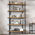 5 Tier Industrial Wood Bookshelf with Metal Frame G8526