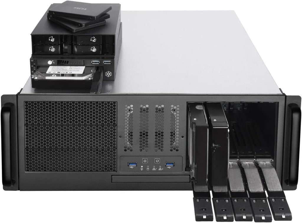 4U Rackmount Server Case with 5 x 3.5 Hot-Swappable Bay and 3 x 5.25 Bays L5661