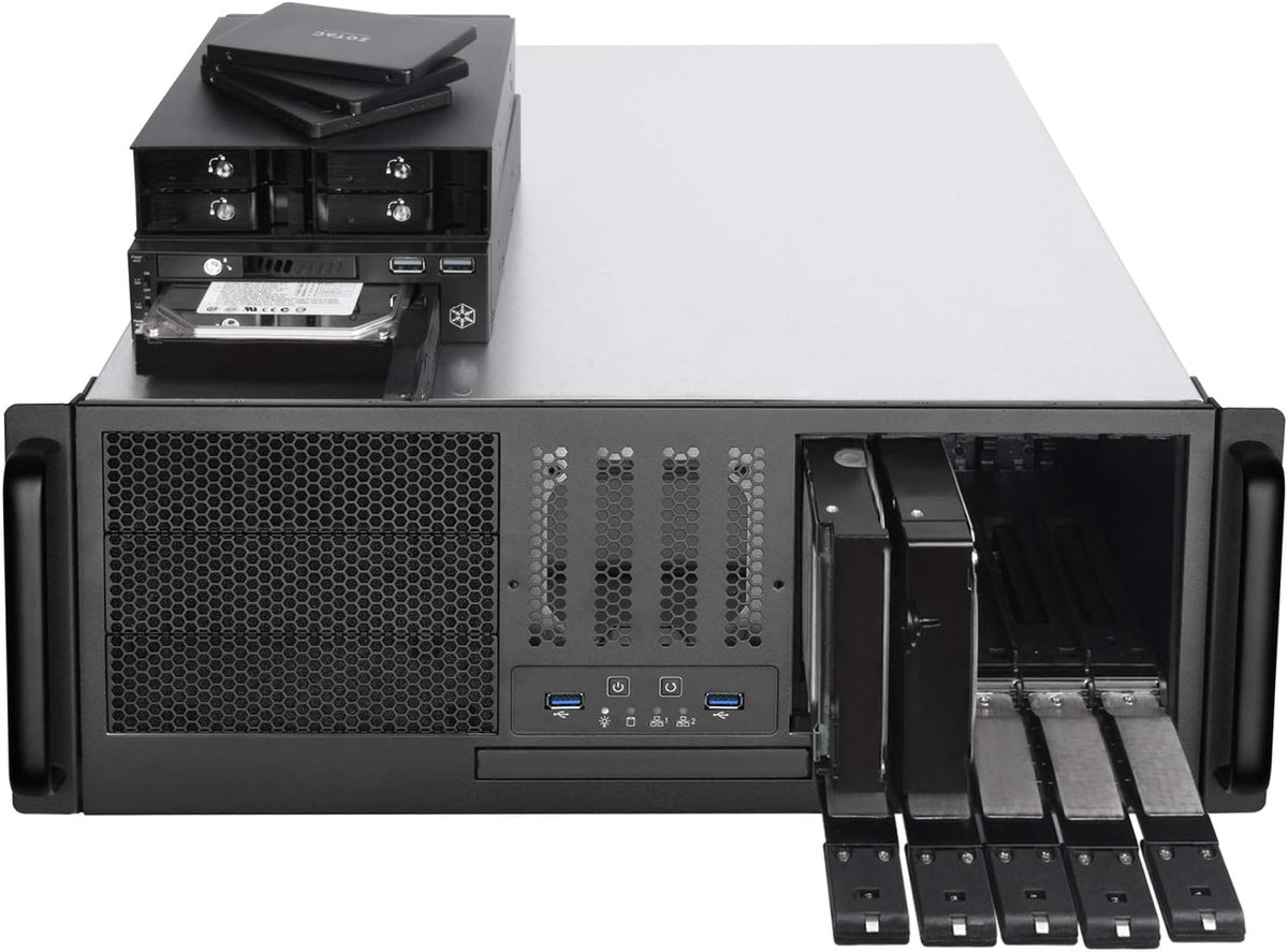 4U Rackmount Server Case with 5 x 3.5 Hot-Swappable Bay and 3 x 5.25 Bays L5661
