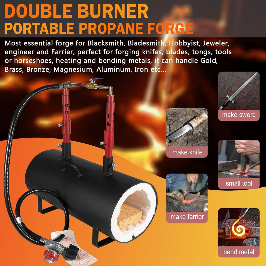 Double Burner Portable Propane Forge Large Capacity G616159