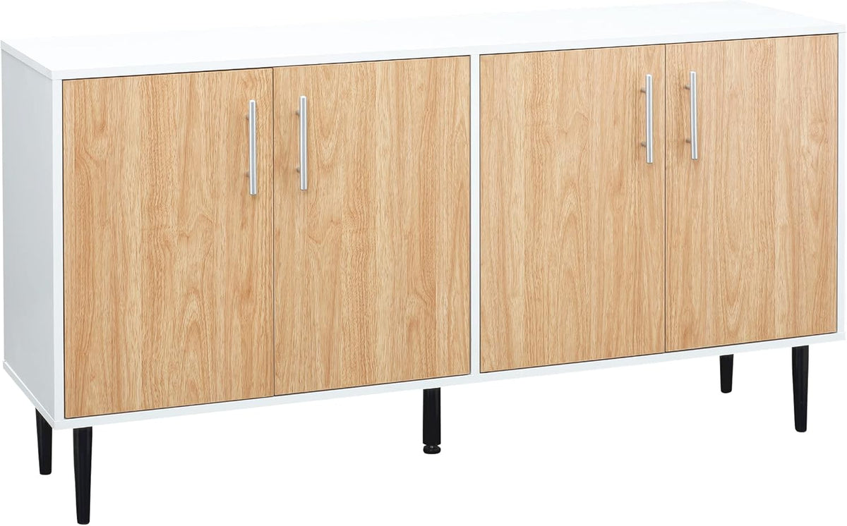 Natural Sideboard Buffet with Adjustable Shelves V698