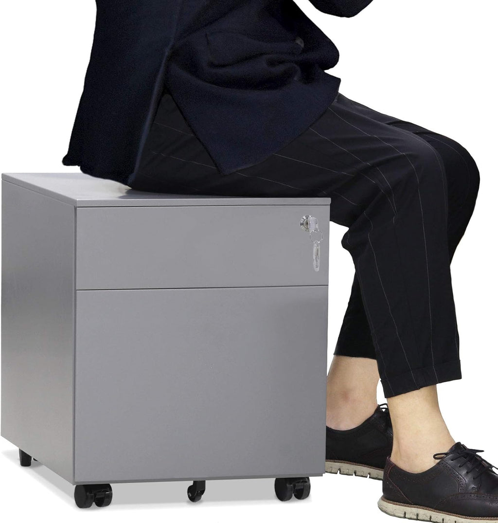 2 Drawer Black Metal File Cabinet with Lock E815