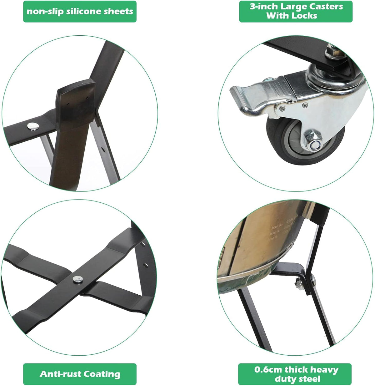 Rolling Cart for Big Green Egg with Locking Caster Wheels E86240
