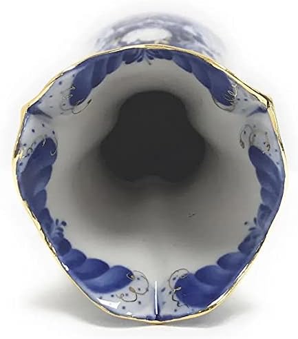 White & Blue Hand-Painted Porcelain Vase F1698