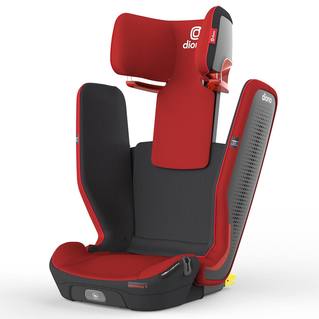 High Back Booster Car Seat with Expandable Height and Width, Compact Fold, Purple Plum J72000