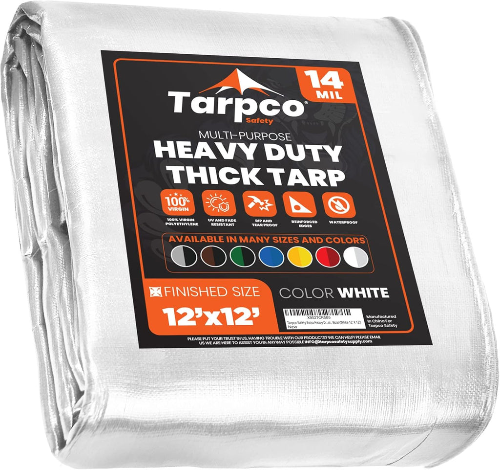 Extra Heavy Duty 14 Mil Waterproof UV Resistant Poly Tarp Z30749