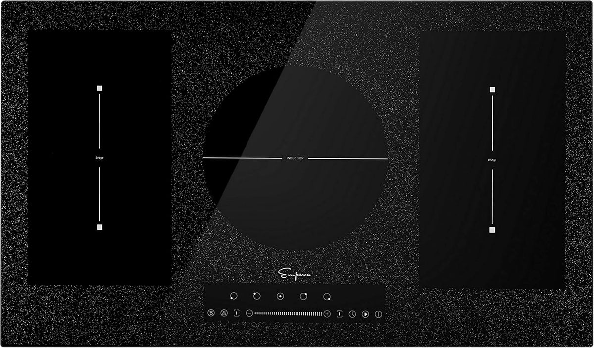 Electric Induction Cooktop with 2 Burners Black 12 Inch Q887429