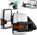 Telescoping Power Heat LED Signal Towing Side Mirrors Chrome Driver + Passenger D466623