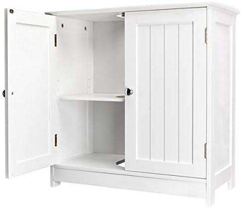 White Under Sink Storage Cabinet with 2 Doors B691567