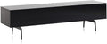 Black Wood and Glass TV Stand with Metal Legs E567893
