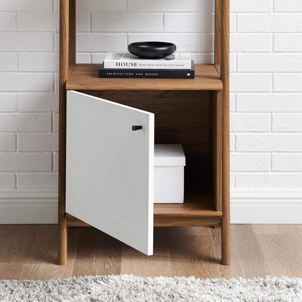 21 Inch Walnut White Bookshelf Display Case G374579